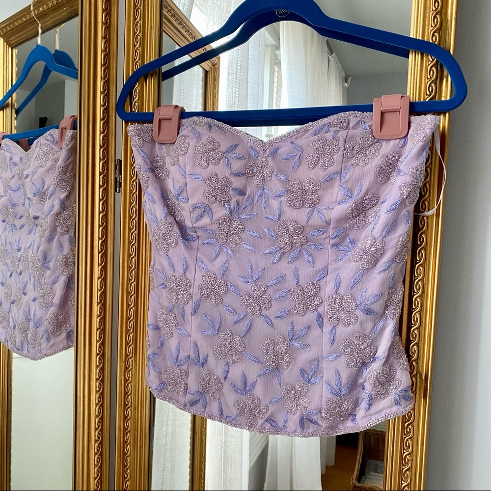 l’pogee brand new hand beaded bustier size medium